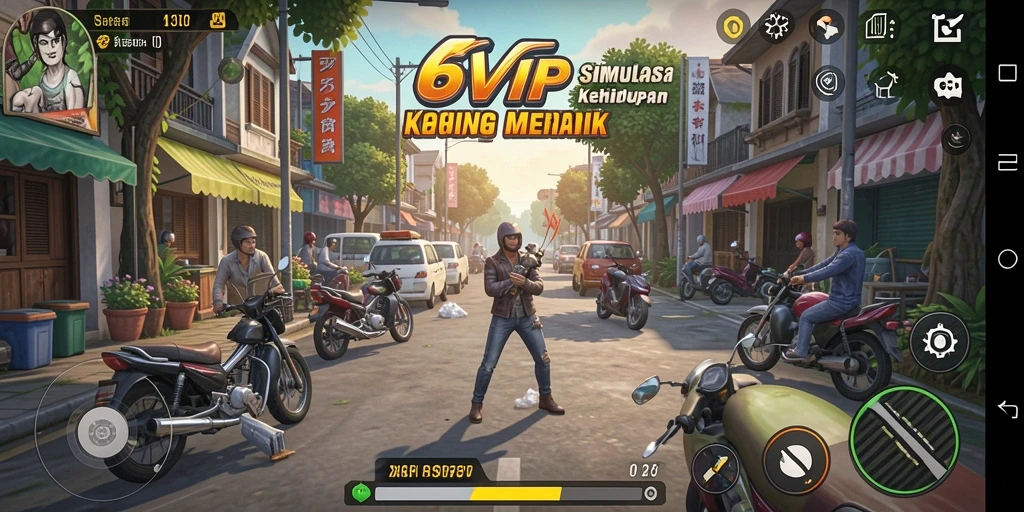 Tampilan gameplay menarik dalam simulasi kehidupan 6SVIP.