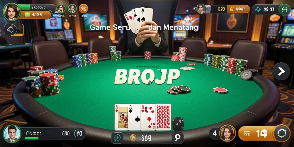 Tampilan gameplay Poker yang menarik dan menantang.