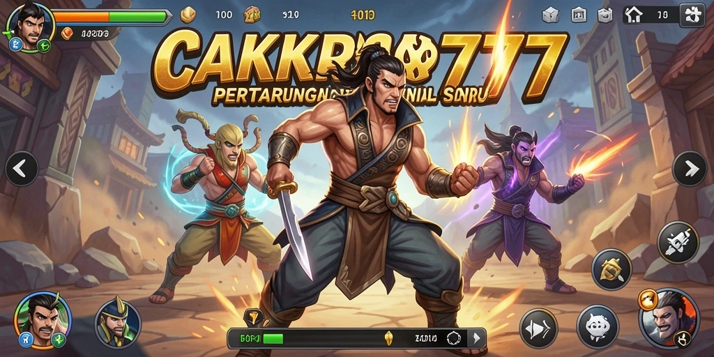 Gameplay Fighting CAKRA777 yang penuh aksi dan seru.