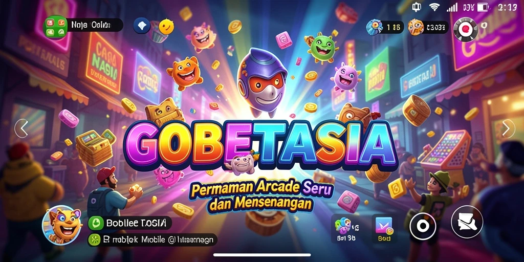 Screenshot utama GOBETASIA yang menunjukkan keseruan gameplay Arcade.