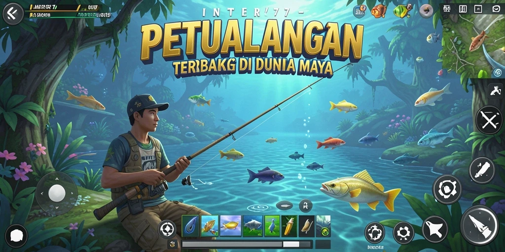 Screenshot gameplay INTER77 menunjukkan aksi memancing yang seru dan grafis yang menakjubkan.