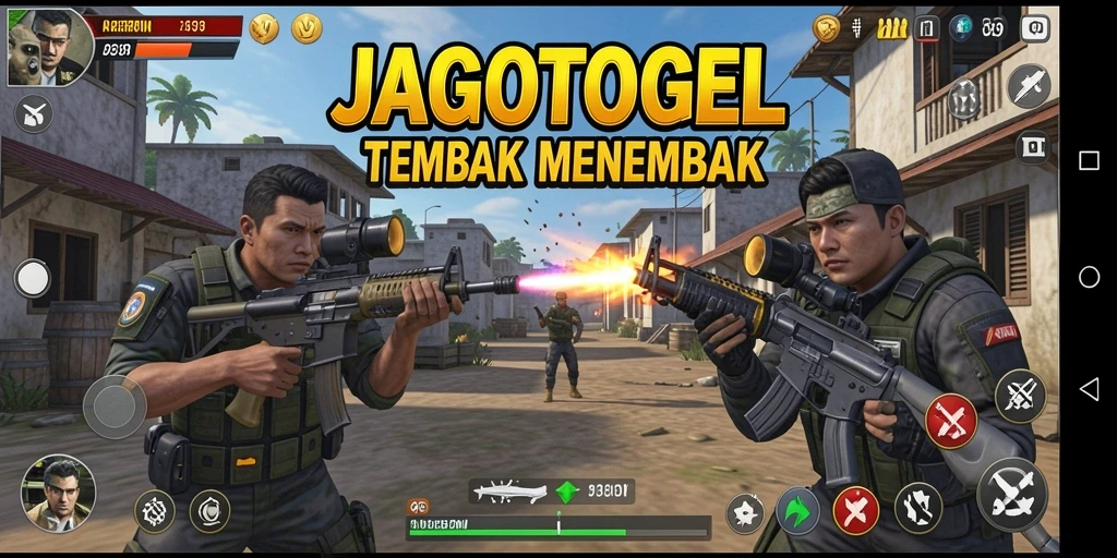 Screenshot utama JAGOTOGEL menunjukkan aksi seru dalam game tembak-menembak.
