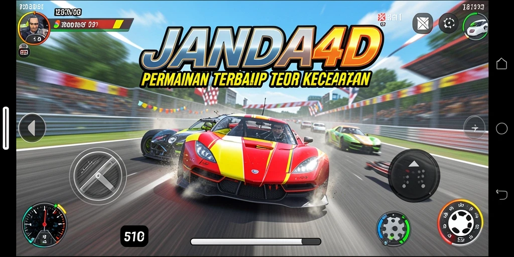 Gameplay seru dan mendebarkan di JANDA4D saat balapan.