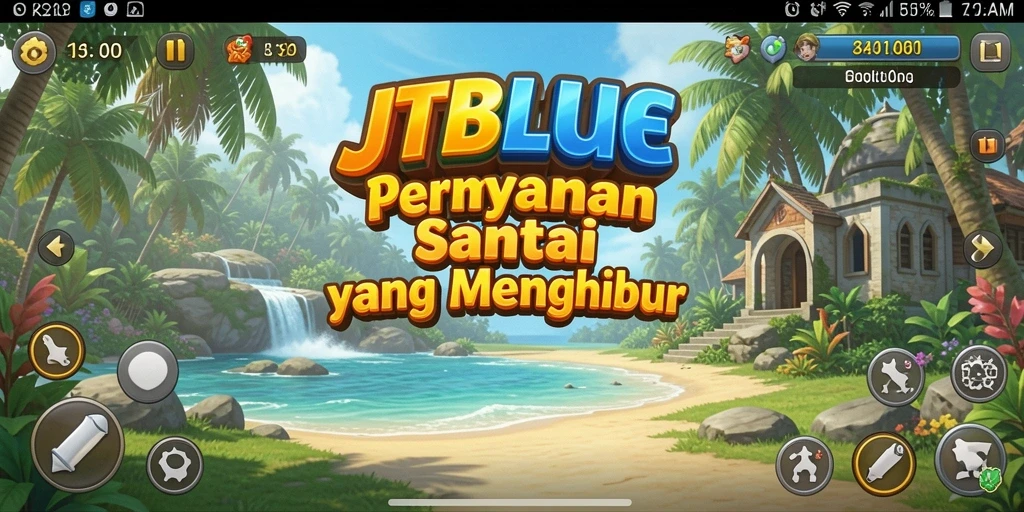 Screenshot utama JTBLUE menampilkan gameplay yang seru dan menghibur.
