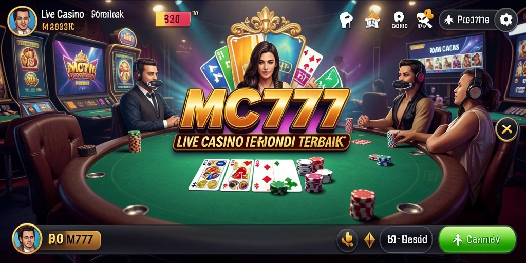 Tampilan gameplay Live Casino di MC777 dengan dealer langsung.