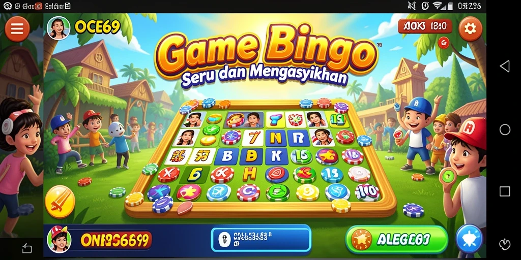Tampilan gameplay seru di OCE69 dengan kartu Bingo yang siap dimainkan.