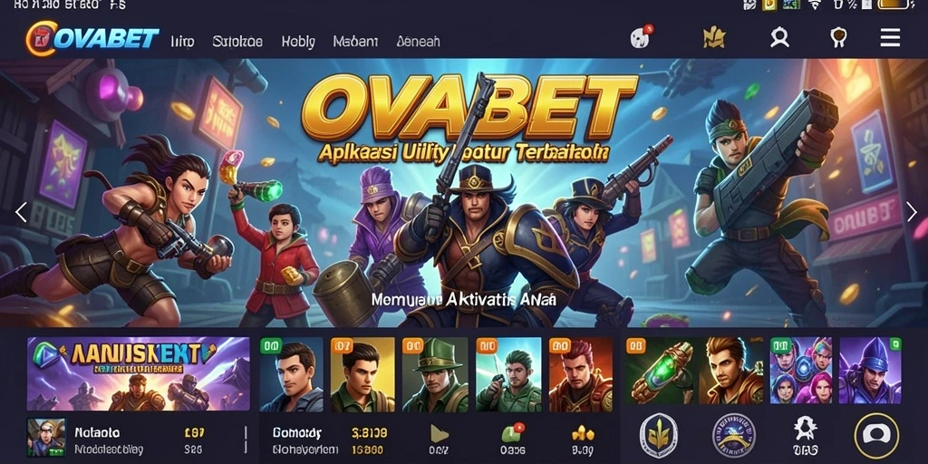 Tampilan antarmuka utama OVABET yang memudahkan navigasi pengguna.