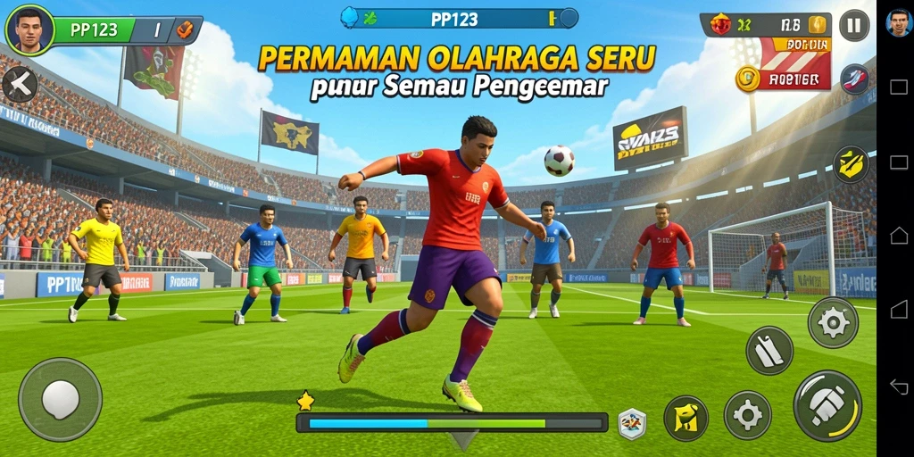 Tampilan utama gameplay PP123 yang menarik dengan berbagai olahraga.