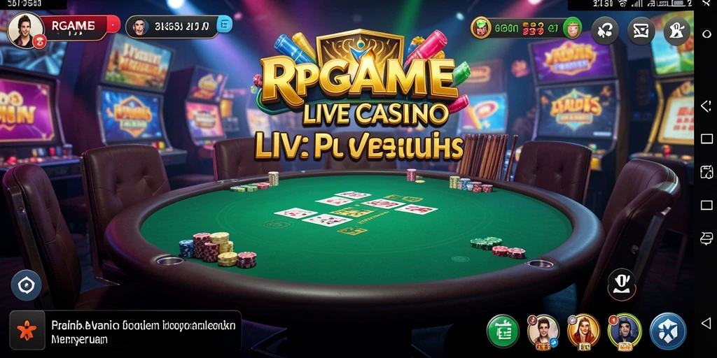 Screenshot RPGAME menampilkan dealer langsung dan suasana kasino yang nyata.