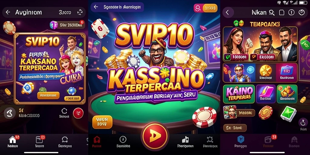 Screenshot utama menunjukkan berbagai permainan Kasino yang menarik di SVIP10.