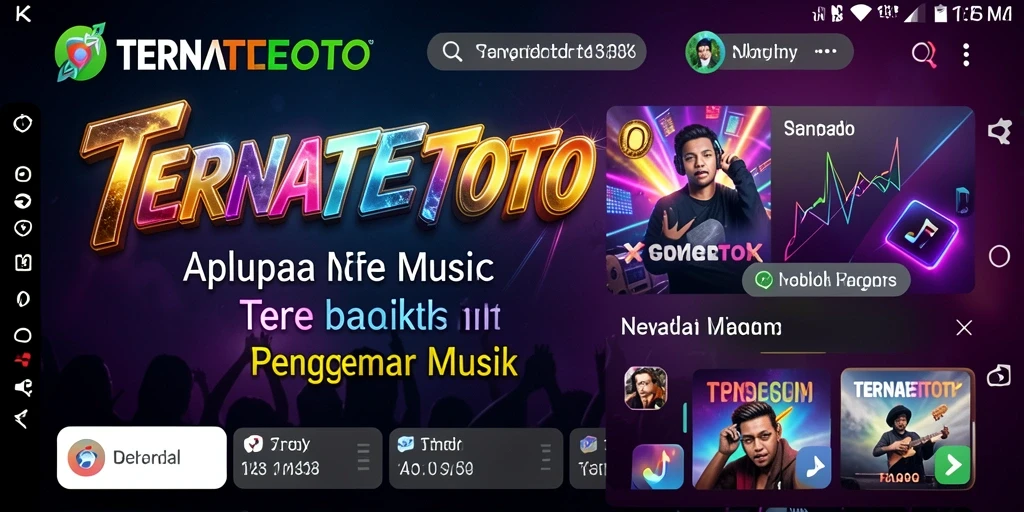 Screenshot TERNATETOTO menunjukkan pengguna yang sedang bernyanyi dan bermain alat musik.