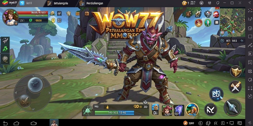 Gameplay MMORPG WOW77 dengan petualangan seru dan pertarungan epik.