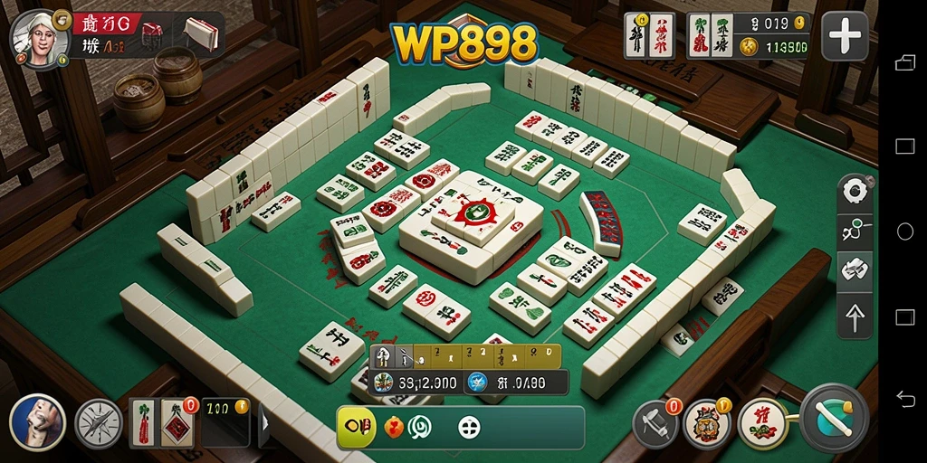 Screenshot WP888 menunjukkan gameplay Mahjong yang memukau dan menantang.